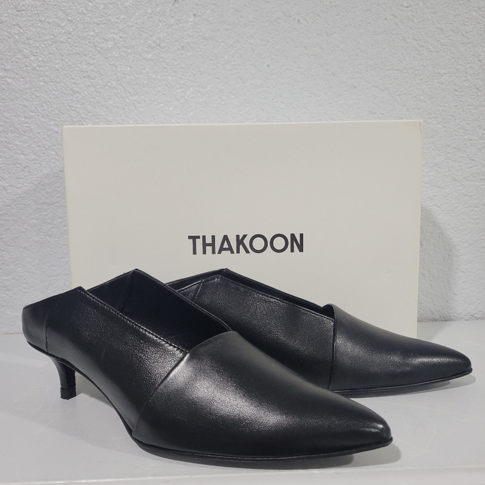 THAKOON KITTEN MULE  Heel Black EU Size 39 -US Sz 8 New